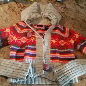 Multi colored wool sweater jacket